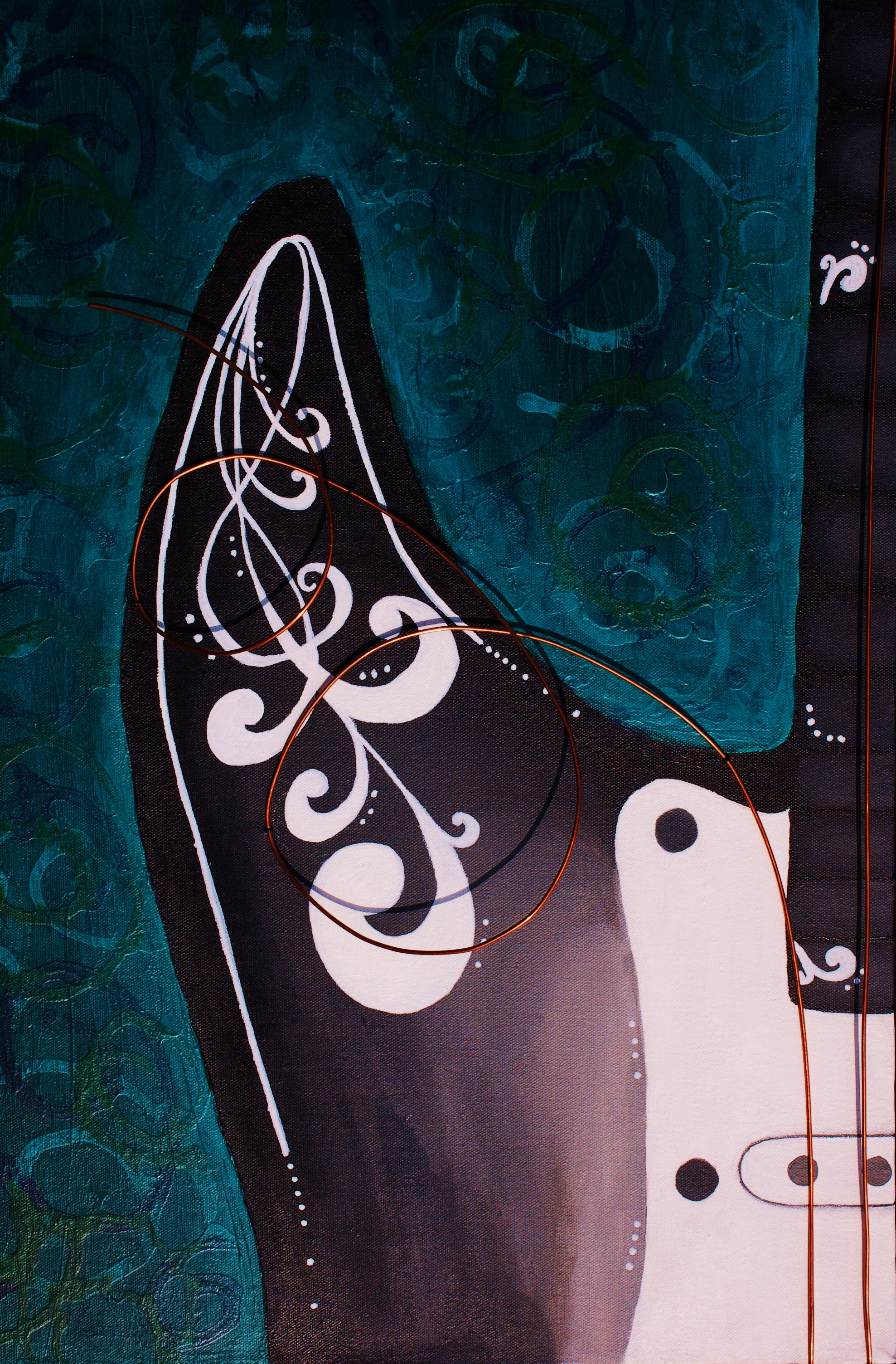 Guitar. Acrylic, copper wire
